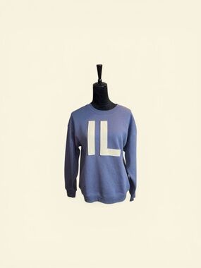 NWT State of Mine Blue Crewneck Sweatshirt with White IL Graphic